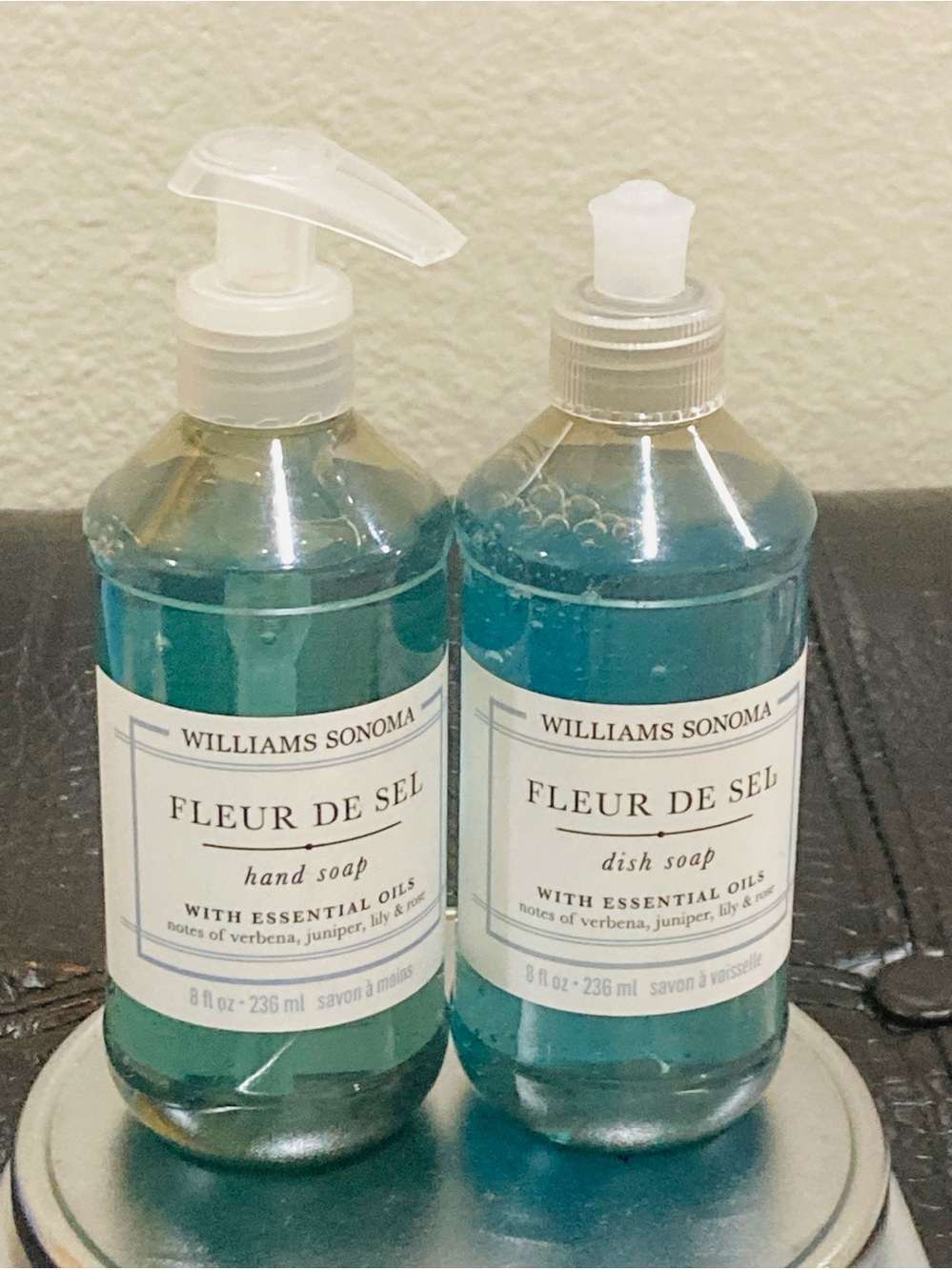 NWT Williams Sonoma Fleur de Sel Set - Hand Soap 8 oz and Dish Soap 8 oz